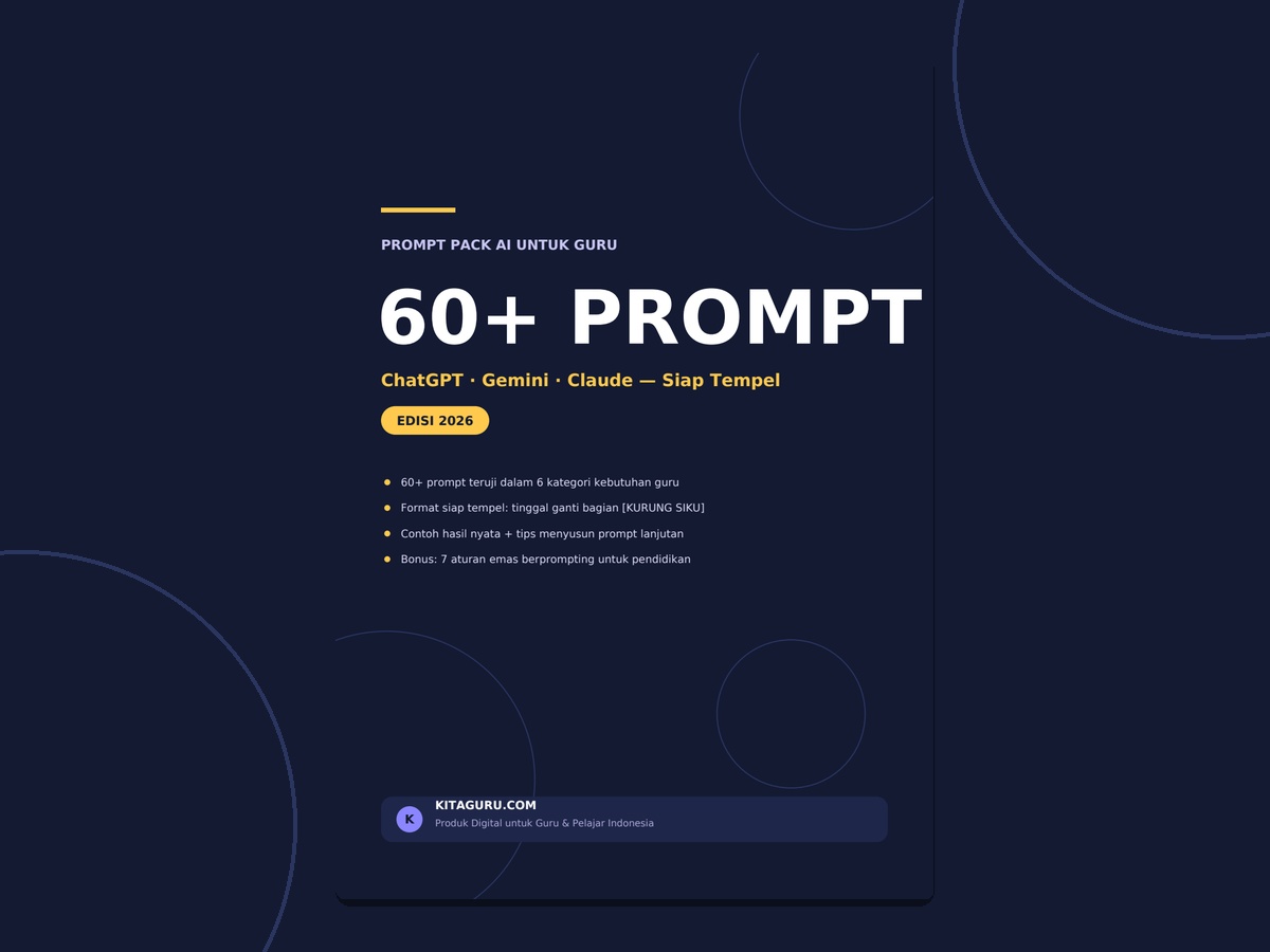 Prompt Pack AI untuk Guru — 65 Prompt Siap Tempel (Edisi 2026)