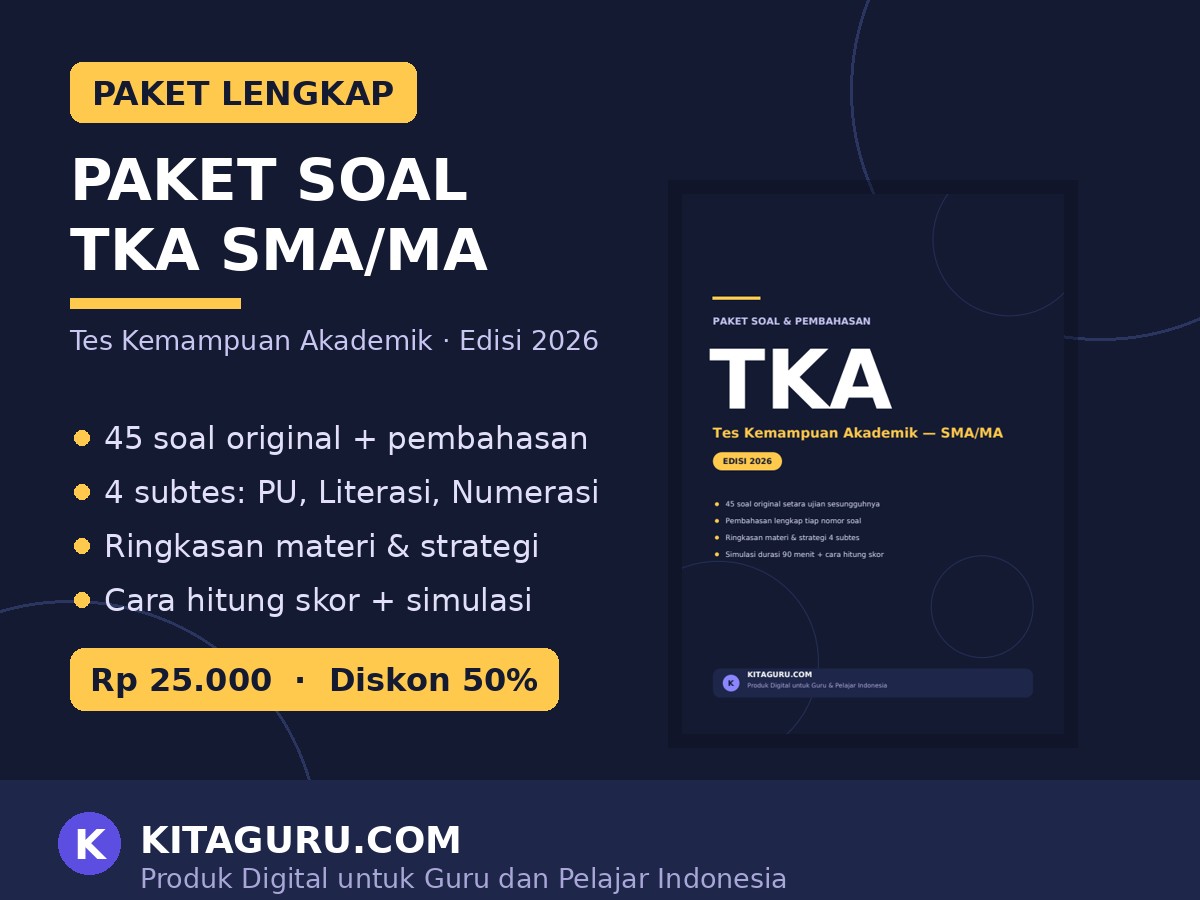 Paket Soal & Pembahasan TKA SMA/MA — Edisi 2026